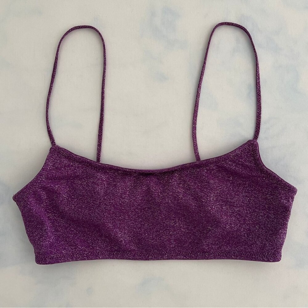 Triangl Purple Sparkly Grape Mica Swim Bikini Top